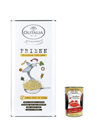 Olitalia, Olio Frienn, öl aus 100% italienischer Samen erhalten, Ohne Palmöl, Italienisches Bratenöl. 5 lt + Italian Gourmet polpa 400g von Italian Gourmet E.R.