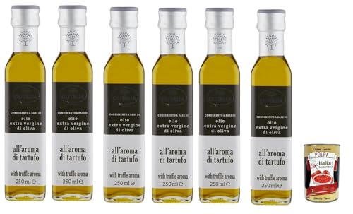 Olitalia Olio Condimento a Base di olio extra vergine di oliva all'aroma di tartufo, Extra Natives Olivenöl Trüffelgeschmack 6x 250ml + Italian Gourmet polpa 400g von Italian Gourmet E.R.