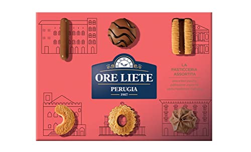 Ore Liete Perugia La Pasticceria Assortita Verschiedene Kekse Italienische Spezialität Geschenkbox 450g von Italian Gourmet E.R.