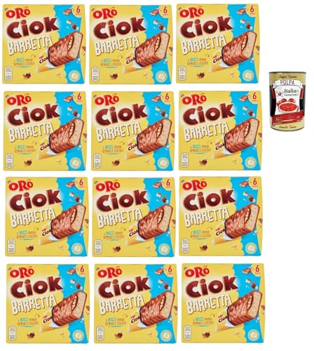 Oro Ciok Saiwa Barretta, Duftender riegel Keks, überzogen mit Milchschokolade und gefüllt mit Puffreis und Kakao, 12x 162 g + Italian Gourmet polpa 400g von Italian Gourmet E.R.