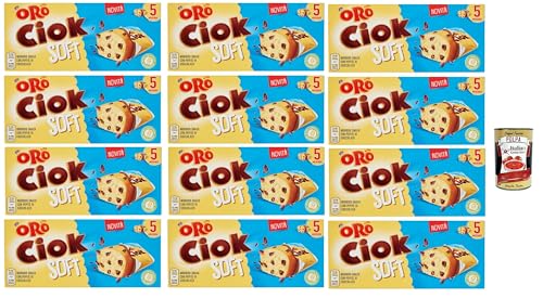 Oro Ciok Soft, Weicher Snack mit knusprigen Schokoladenstückchen, einfacher und köstlicher Kuchen, natürliche Ballaststoffquelle, 12x 150 + italian Gourmet polpa 400g von Italian Gourmet E.R.