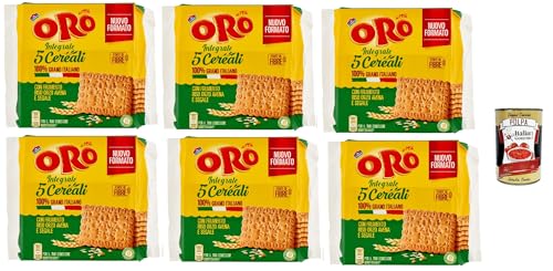 Oro Saiwa 5 Cereali, Vollkreidekekse mit Weizen, Reis, Gerste, Hafer und Roggen, Magnesiumquelle und voller Ballaststoffe, 100% italienischer Weizen, 6x 420 g + Italian Gourmet polpa 400g von Italian Gourmet E.R.