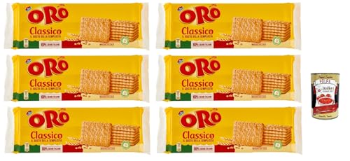 Oro Saiwa Biscotti Classici, Italienische klassische Kekse zum Frühstück, 100% italienischer Weizen, 6x 500 g + italian Gourmet polpa 400g von Italian Gourmet E.R.