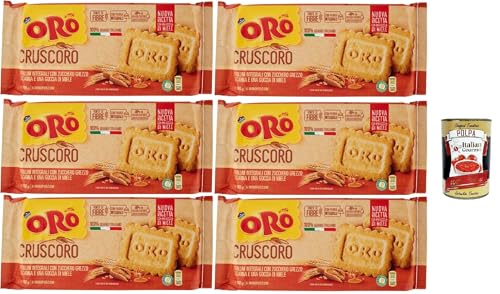 Oro Saiwa Cruscoro, kekse Kurzkurzbread mit rohem Rohrzucker und einem Tropfen Honig, 6x 400 g, cookies biscuits + Italian Gourmet polpa 400g von Italian Gourmet E.R.