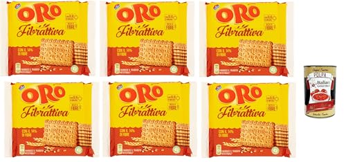 Oro Saiwa Fibrattiva, Frühstückskekse, Kekse mit Vollkornmehl, Biscuits mit 14% Ballaststoffen, 6x 400g + Italian Gourmet polpa 400g von Italian Gourmet E.R.