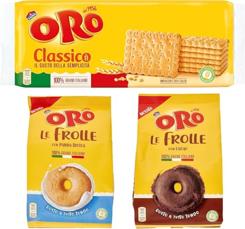 Oro Saiwa -Klassische kekse 500 g + Oro Saiwa Die Shortbreads, Shortbread -Kekse mit frischer Creme 300 g + Oro Saiwa Die Shortbreads, Shortbread -Kekse mit Kakao, 300 g + Italian Gourmet polpa 400g von Italian Gourmet E.R.