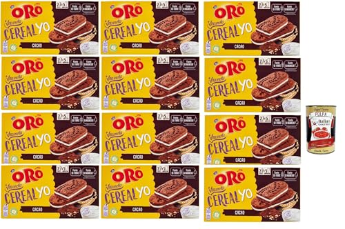 Oro Saiwa Vitasnella, Cereal Yo On Cacao, Müsli und mageres Kakaokekse mit weicher Joghurtfüllung, Faser- und Magnesiumquelle, 12x 253g (enthält 5 Einzelpotten von 50,6g) + Italian Gourmet polpa 400g von Italian Gourmet E.R.