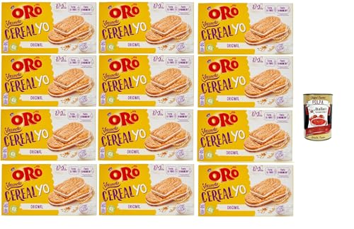 Oro Saiwa Vitasnella, Cereal Yo On Original, MKekse mit weicher weißer Joghurtfüllung, Faserquelle und Magnesium, 12x 253g + Italian Gourmet polpa 400g von Italian Gourmet E.R.