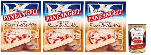 PANEANGELI Lievito di Birra Pizza Bella Alta, Bierhefe hefe Mischung, Ideal zur Herstellung von hohen Pizzen und Focaccia und hoher Weichheit 3x 27g + Italian Gourmet polpa 400g von Italian Gourmet E.R.