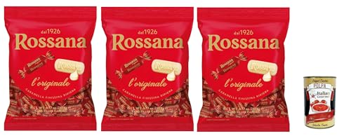 PERUGINA Rossana Caramelle con ripieno cremoso e unico, Süßigkeiten mit cremige und einzigartige Füllung italien lollies Bonbons Beutel 3x 194g + Italian Gourmet polpa 400g von Italian Gourmet E.R.