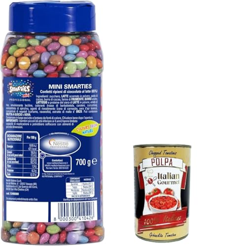 PROFESSIONAL SMARTIES Mini-Konfetti gefüllt mit Schokolade, 700-g-Glas+ Italian Gourmet polpa 400g von Italian Gourmet E.R.