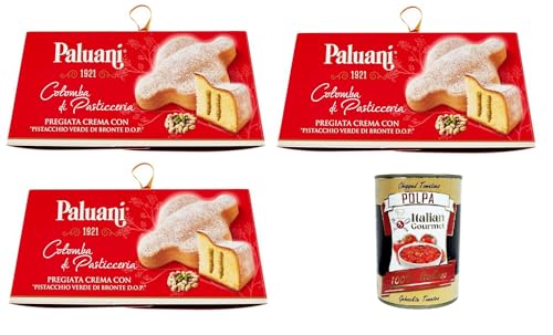 Paluani Colomba Di Pasticceria pregiata con crema di Pistacchio di Bronte D.O.P Fine Pastry Colomba mit Pistazie di Bronte D.O.P.-Creme 3x 750gr + Italian Gourmet polpa 400g von Italian Gourmet E.R.