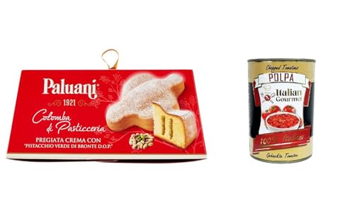 Paluani Colomba Di Pasticceria pregiata con crema di Pistacchio di Bronte D.O.P Fine Pastry Colomba mit Pistazie di Bronte D.O.P.-Creme 750gr + Italian Gourmet polpa 400g von Italian Gourmet E.R.