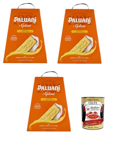 Paluani Pandoro I Golisi con Crema Chantilly e zucchero a velo finissimo Pandoro I Golisi mit Chantilly-Creme und sehr feinem Puderzucker 3 x 750gr + Italian Gourmet polpa 400g von Italian Gourmet E.R.