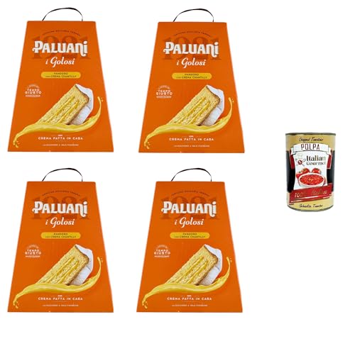 Paluani Pandoro I Golisi con Crema Chantilly e zucchero a velo finissimo Pandoro I Golisi mit Chantilly-Creme und sehr feinem Puderzucker 4 x 750gr + Italian Gourmet polpa 400g von Italian Gourmet E.R.