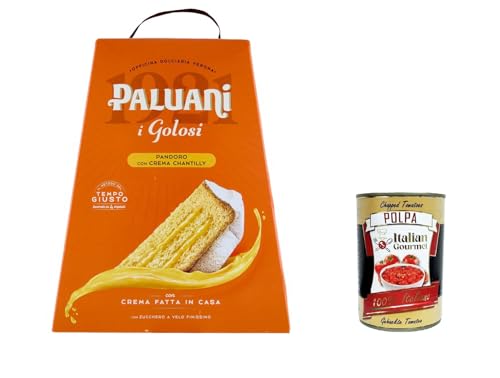 Paluani Pandoro I Golisi con Crema Chantilly e zucchero a velo finissimo Pandoro I Golisi mit Chantilly-Creme und sehr feinem Puderzucker 750gr + Italian Gourmet polpa 400g von Italian Gourmet E.R.