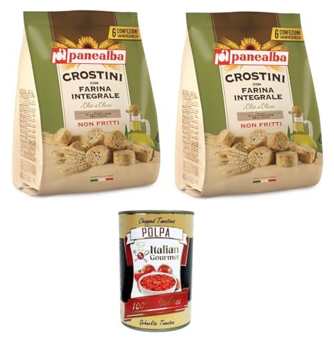 Panealba Crostini Integrali Multipack Vollkorn-Crostini 2x168gr + Italian Gourmet polpa 400g von Italian Gourmet E.R.