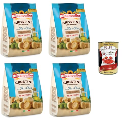 Panealba- Crostini Multipack Gusto Mediterraneo Mediterraner Geschmack 4x168gr + Italian Gourmet polpa 400g von Italian Gourmet E.R.