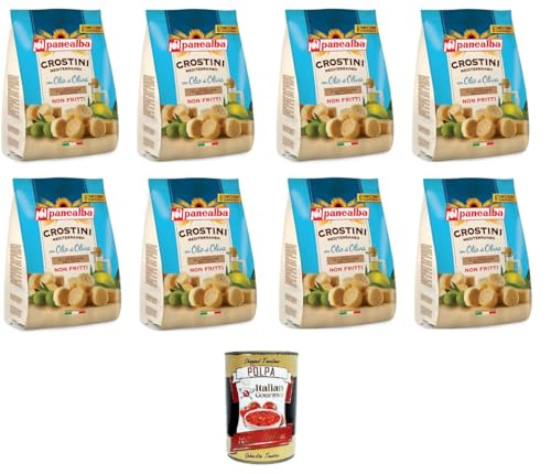 Panealba- Crostini Multipack Gusto Mediterraneo Mediterraner Geschmack 8x168gr + Italian Gourmet polpa 400g von Italian Gourmet E.R.