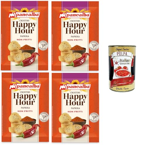 Panealba Happy Hour Crostini alla Paprika -Crostini 4x50gr + Italian Gourmet polpa 400g von Italian Gourmet E.R.