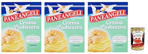 Paneangeli Crema Pasticcera, Creme Pulver -Mischung Pudding kuchen, mit einem zarten Vanillegeschmack 3x 150g + Italian Gourmet polpa 400g von Italian Gourmet E.R.