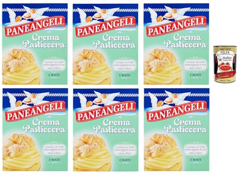 Paneangeli Crema Pasticcera Creme Pulver -Mischung Pudding kuchen, mit einem zarten Vanillegeschmack 6x 150g + Italian Gourmet polpa 400g von Italian Gourmet E.R.