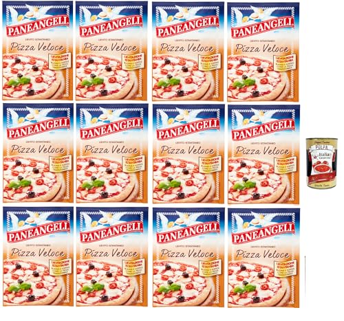 Paneangeli Lievito Istantaneo Pizza Veloce, Schnelle sofortige Hefe, istant hefe Mischung 12x 26g mit dehydrierter Bierhefe + Italian Gourmet polpa 400g von Italian Gourmet E.R.