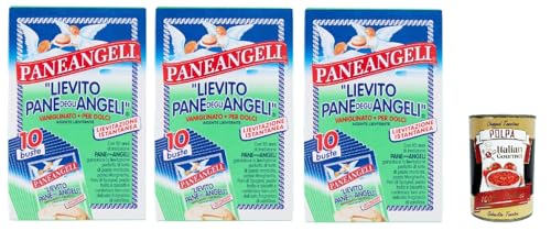 Paneangeli Lievito Pane degli Angeli Vaniglinato, Dolcious Hefe, Heasting Agent, sofortige Hefe mit zartem Duft von Vanillin, Vegan und Gluten -frei, 30 Beutel von 16 g + Italian Gourmet polpa 400g von Italian Gourmet E.R.