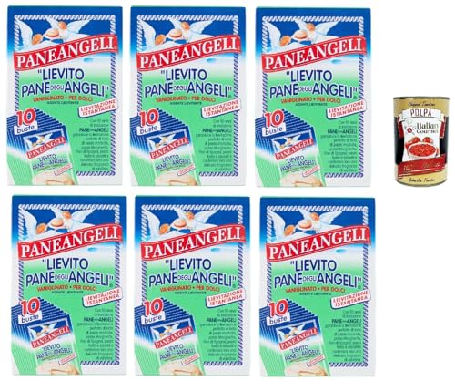 Paneangeli Lievito Pane degli Angeli Vaniglinato, Dolcious Hefe, Heasting Agent, sofortige Hefe mit zartem Duft von Vanillin, Vegan und Gluten -frei, 60 Beutel von 16 g + Italian Gourmet polpa 400g von Italian Gourmet E.R.