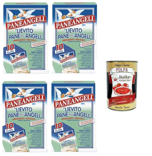 Paneangeli Lievito Vanigliato per Dolci - Vanille Hefe für Desserts - 4x Karton mit 10 Beuteln + Italian Gourmet polpa 400g von Italian Gourmet E.R.