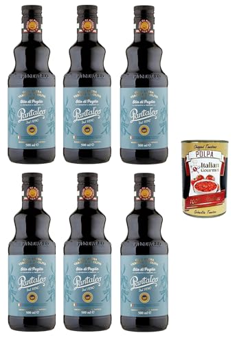 Pantaleo Olio Extravergine di Oliva IGP Olio di Puglia Natives Olivenöl Extra g.g.A. Öl aus Apulien 6x500ml+ Italian Gourmet polpa 400g von Italian Gourmet E.R.