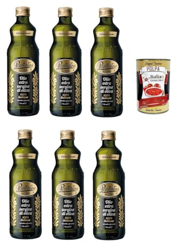 Pantaleo Olio extra vergine di oliva 100% italiano, 100% italienisch extra nativ Olivenöl 6x 750ml + Italian Gourmet plpa 400g von Italian Gourmet E.R.