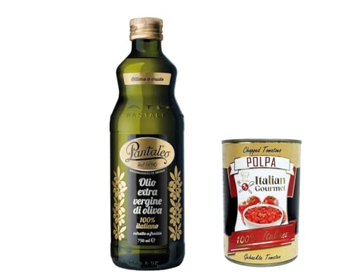 Pantaleo Olio extra vergine di oliva 100% italiano, 100% italienisch extra nativ Olivenöl 750ml + Italian Gourmet plpa 400g von Italian Gourmet E.R.