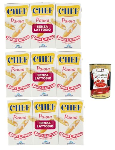 Parmalat Chef Panna Senza Lattosio, Laktosefreie Kochcreme Glutenfrei 3x (3x 125ml) Sauce zum Kochen + italian Gourmet polpa 400g von Italian Gourmet E.R.