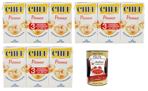 Parmalat Panna chef Sahne per cucinare Kochcreme creme fur Koch, double cream for cooking 3x (3x 175ml) + Italian Gourmet polpa 400g von Italian Gourmet E.R.