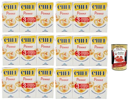 Parmalat Panna chef Sahne per cucinare Kochcreme creme fur Koch, double cream for cooking 6x (3x 175ml) + Italian Gourmet polpa 400g von Italian Gourmet E.R.