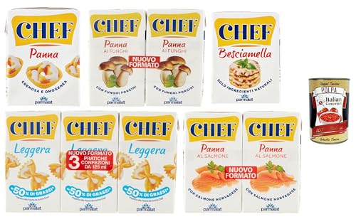 Parmalat Panna chef Sahne per cucinare Testpaket Kochcreme creme fur Koch, double cream for cooking 5 stuck + Italian Gourmet polpa 400g von Italian Gourmet E.R.