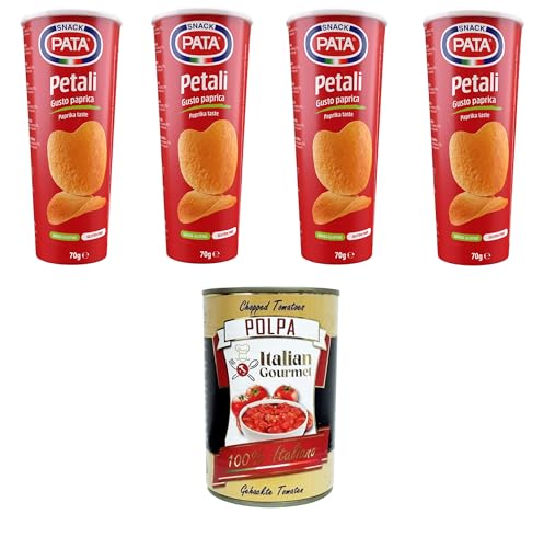 Pata Petali gusto paprica Blütenblätter mit Paprikageschmack 4x 70gr + Italian Gourmet Polpa 400g von Italian Gourmet E.R.