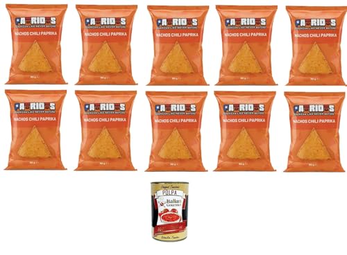 Patriots Nachos Chili Paprika, Paprika-Nachos 10x60gr + Italian Gourmet polpa 400g von Italian Gourmet E.R.