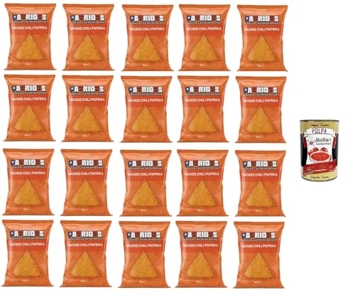 Patriots Nachos Chili Paprika, Paprika-Nachos 20x60gr + Italian Gourmet polpa 400g von Italian Gourmet E.R.