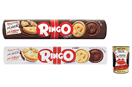 Pavesi Ringo Kekse kekse mit Vanille und kako 12x 165 g cookies italien biscuits snack + Italian gourmet polpa 400g von Italian Gourmet E.R.