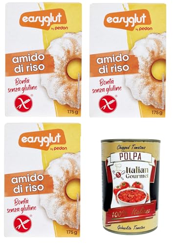 Pedon Easyglut Amido di Riso Reisstärke 3x175 gr+Italian Gourmet Polpa di Pomodoro 400gr von Italian Gourmet E.R.