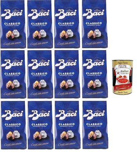 Perugina Baci Classico Pralinen mit Extra dunkle Schokoladenpraline gefüllt mit Haselnüssen 12x125gr + Italian Gourmet polpa 400g von Italian Gourmet E.R.