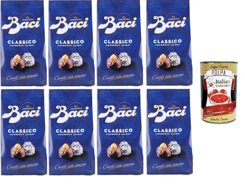 Perugina Baci Classico Pralinen mit Extra dunkle Schokoladenpraline gefüllt mit Haselnüssen 8x125gr + Italian Gourmet polpa 400g von Italian Gourmet E.R.