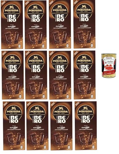 Perugina NERO Fondente gusto caffe', Tavoletta di Cioccolato Fondente, Dunkle Schokoladen Kaffee Geschmack-Riegel, 12x 85g + Italian Gourmet polpa 400g von Italian Gourmet E.R.