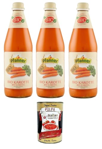 Pfanner Succo 100% di Carota Karottensaft 3x 500ml + Italian Gourmet polpa 400g von Italian Gourmet E.R.