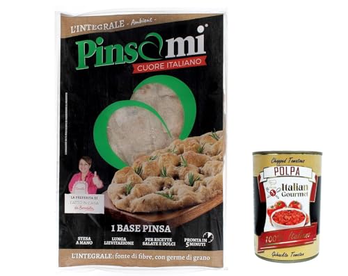 Pinsami Pinsa Gourmet Integrale, Vollkorn Pinsa hausgemacht von Benedetta, 6 Stück à 230 Gramm + Italian Gourmet pelati 400gr von Italian Gourmet E.R.