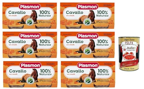 Plasmon Carne Cavallo e cereale 6x (2x80g) Mit italienischem Fleisch, 100% natürlich, ohne Stärken und Räume hinzugefügt + Italian Gourmet polpa 400g von Italian Gourmet E.R.