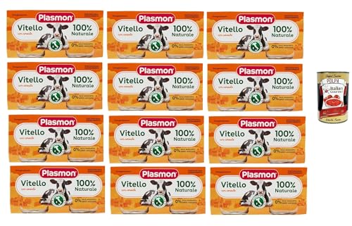 Plasmon Carne Vitello e cereale 12x (2x80g) Mit italienischem Fleisch, 100% natürlich, ohne Stärken und Räume hinzugefügt + Italian Gourmet polpa 400g von Italian Gourmet E.R.