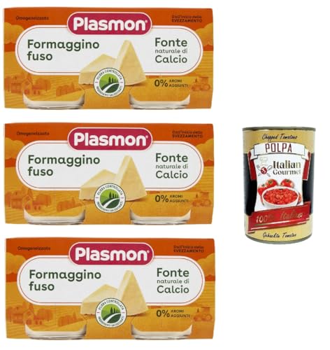 Plasmon Formaggino fuso 3x (2x80g) Mit italienischem Milch, 100% natürlich, ohne Räume hinzugefügt + Italian Gourmet polpa 400g von Italian Gourmet E.R.
